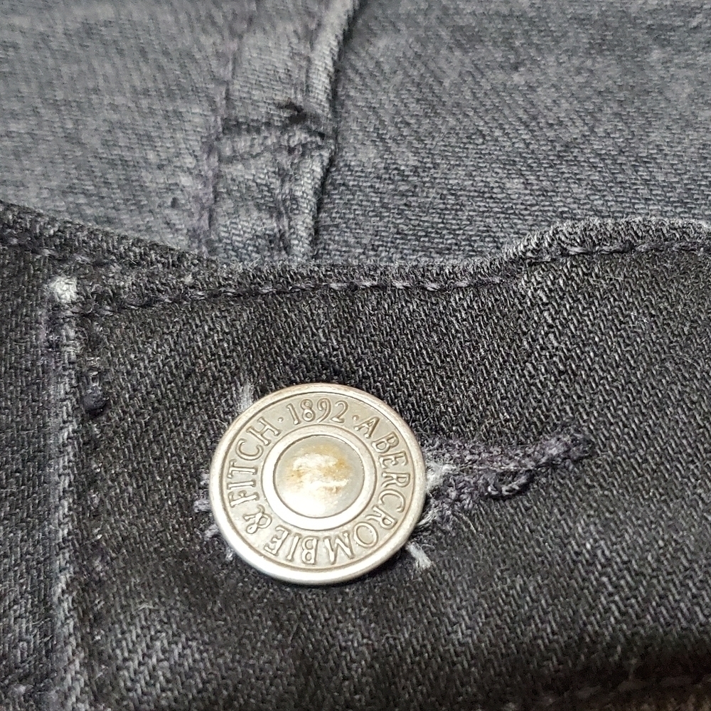 ABERCROMBIE & Fitch Rustin Athletic Slim Stretch Black Raw Cut Jeans 28 - Picture 9 of 12